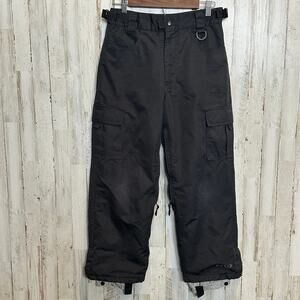 Helix Ski Snowboard Pants Youth 10 Black Adjustable Waist Gorpcore Leg Vent VGUC